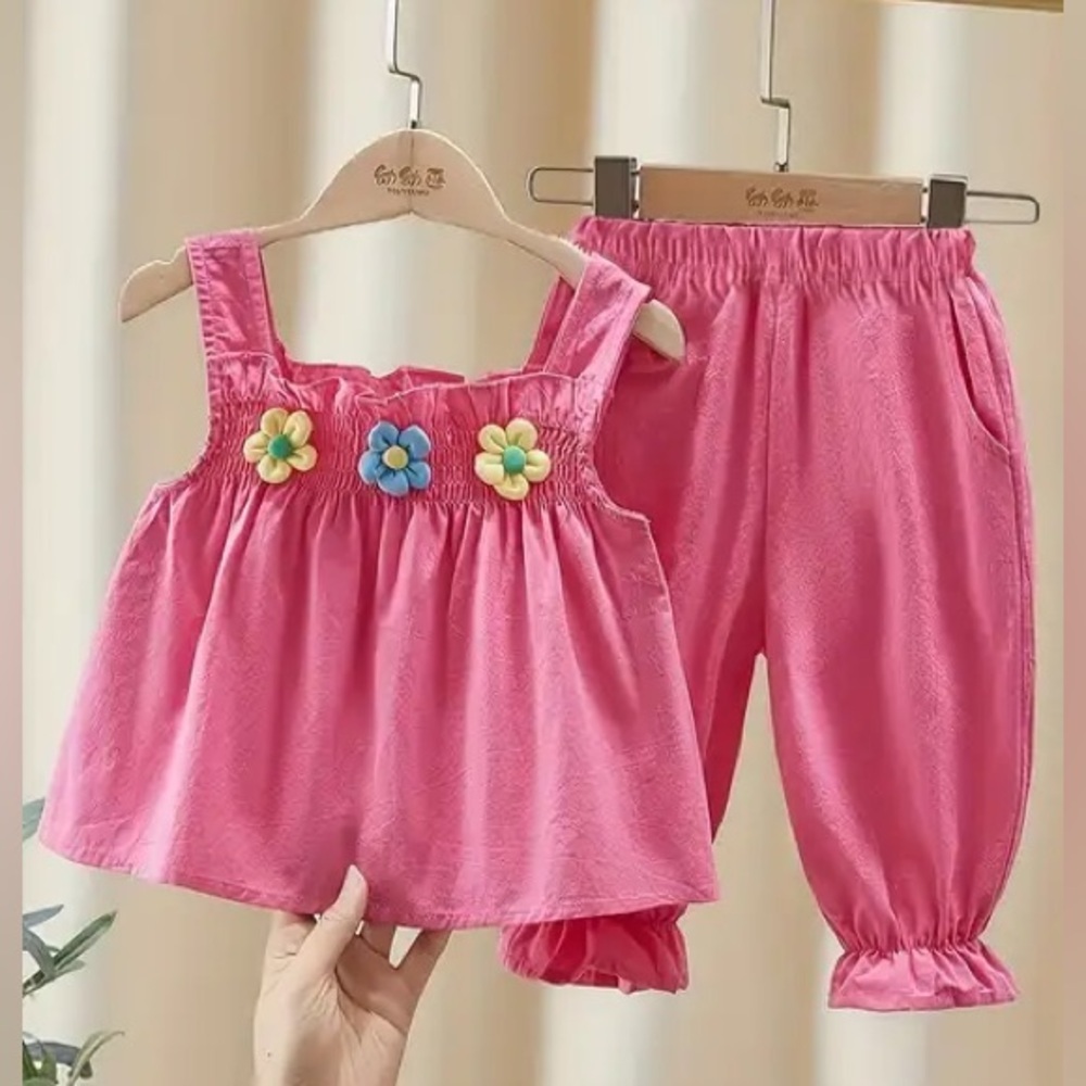 Toddler| Vibrant Pink Linen Set